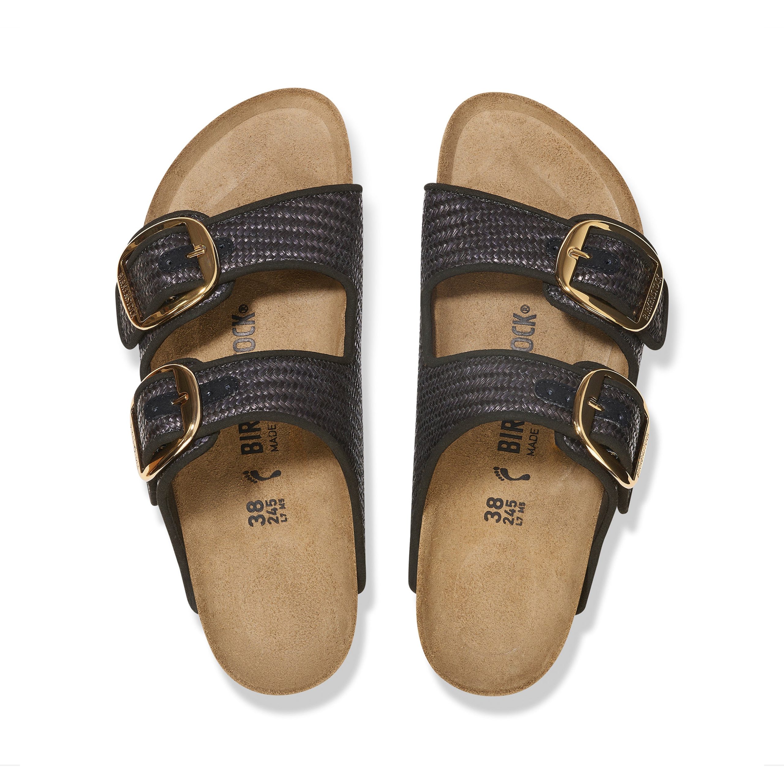Arizona Big Buckle Raffia Black Textile - Image 3