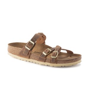 Franca Braided Cognac Oiled Leather