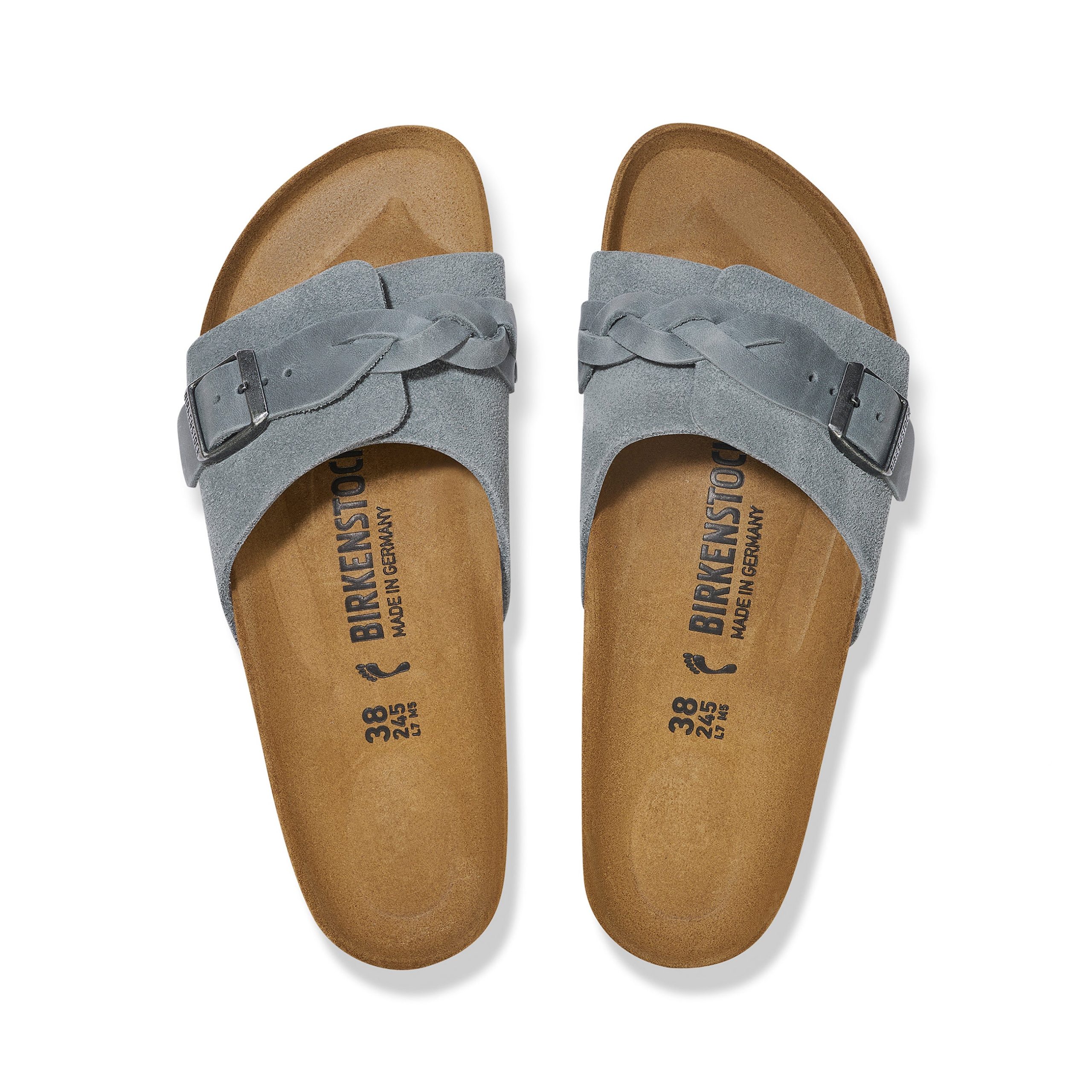 Oita Braided Basalt Grey Suede Leather - Image 3